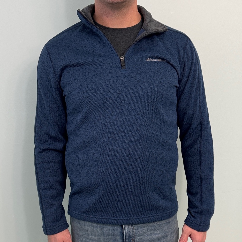 Eddie Bauer Navy and Gray Fleece Pullover